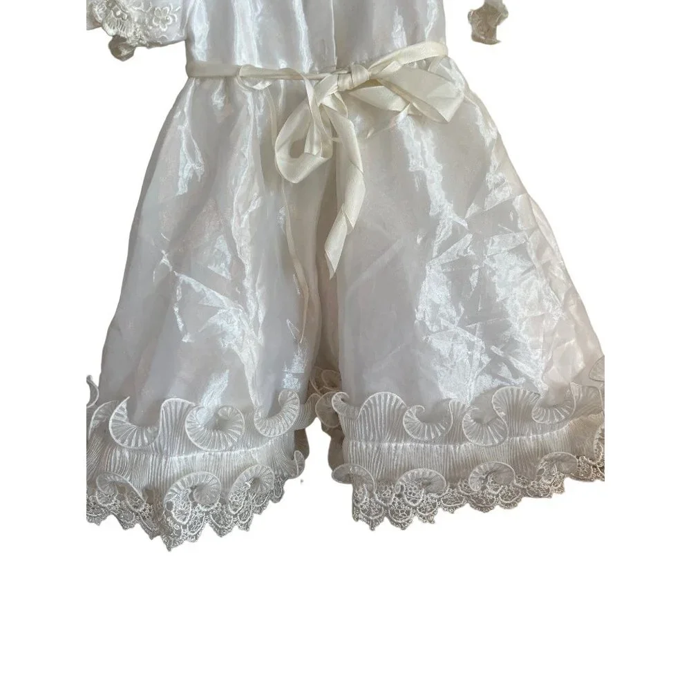 Baptism Christening Baby Girl Dress Newborn Size 0 Vintage Victorian White Bapti - Picture 5 of 12